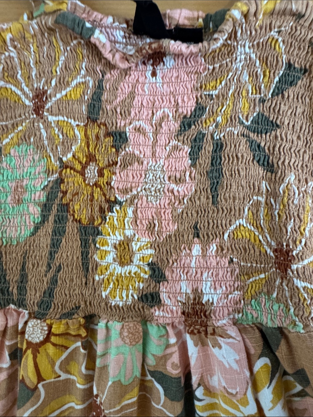 Roxy Floral Maxi Dress in Pink, Mustard & Olive Medium - Picture 3 of 4